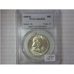 1959-D Franklin Half PCGS MS64 FBL