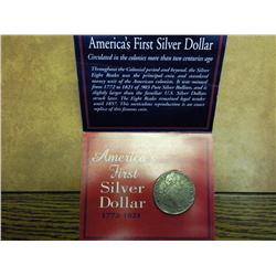 Americas First Silver Dollar 8 Reale, Reproduction