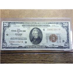 1929 $20 Brown Seal National Currency