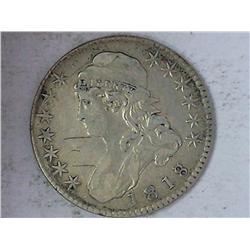 1818 Over 17 Bust Half Dollar (VF+)