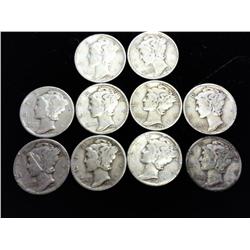 10 Assorted Mercury Dimes