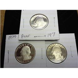 1977-S, 79-S And 80-S Wash. Quarters (Gem Proof)