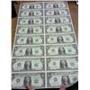 Image 1 : Uncut Sheet Of 16-2006 $1 Federal Reserve Notes