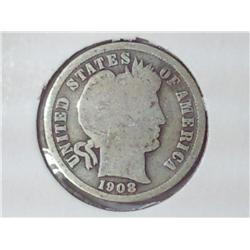 1908-D Barber Dime