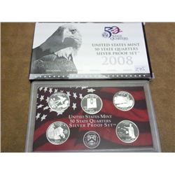 2008 US 50 State Quarters Silver Proof Set