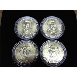 4 Assorted Presidential Dollars (All D's) UNC