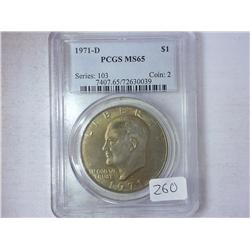 1971-D Ike Dollar PCGS MS65