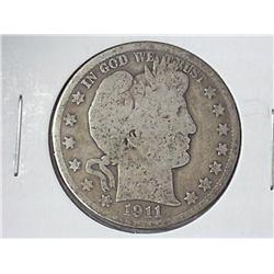 1911-D Barber Half Dollar