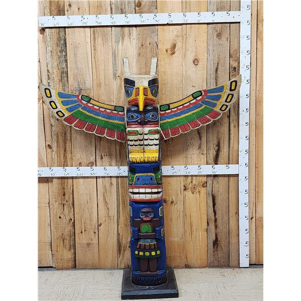 XL Hand Carved Wooden Totem Pole