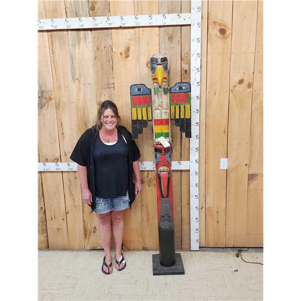 Hand Carved Wooden Totem Pole