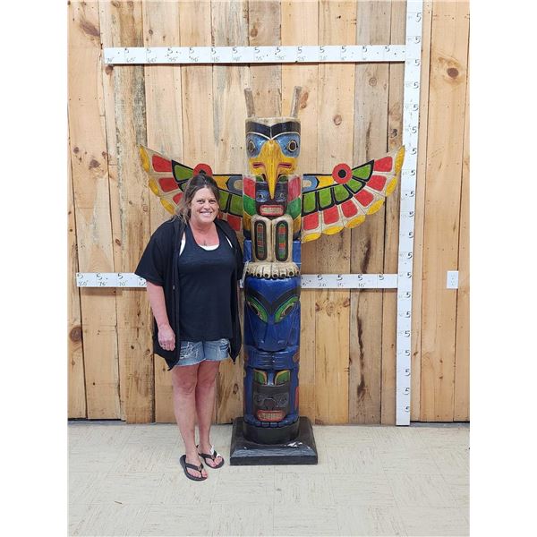 XL Hand Carved Wooden Totem Pole