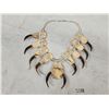 Image 11 : Spectacular Navajo Style Squash Blossom Sterling Silver & Grizzly Bear Claw Necklace By Retired