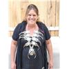 Image 1 : Spectacular Navajo Style Squash Blossom Sterling Silver & Grizzly Bear Claw Necklace By Retired