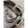 Image 4 : Spectacular Navajo Style Squash Blossom Sterling Silver & Grizzly Bear Claw Necklace By Retired