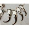 Image 9 : Spectacular Navajo Style Squash Blossom Sterling Silver & Grizzly Bear Claw Necklace By Retired