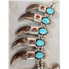 Image 4 : Navajo Inspired Sterling Silver Squash Blossom Bear Claw Necklace By Retired Artist Kenny Ray
