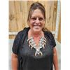 Image 1 : Navajo Inspired Sterling Silver Squash Blossom Bear Claw Necklace By Retired Artist Kenny Ray