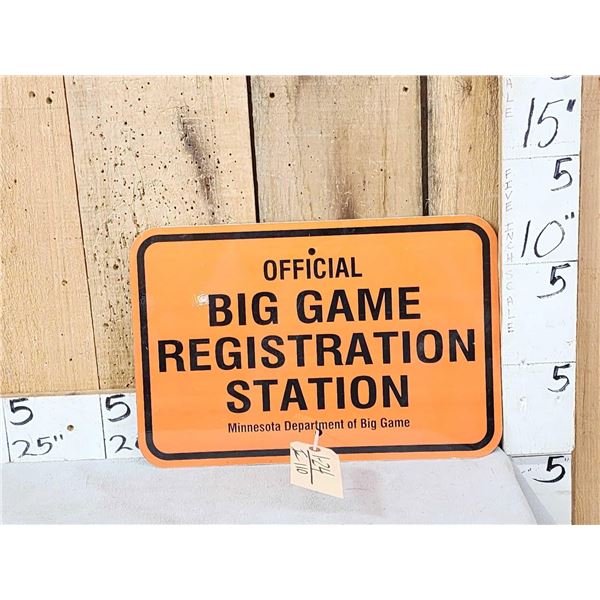 Minnesota Big Game Registration Sign