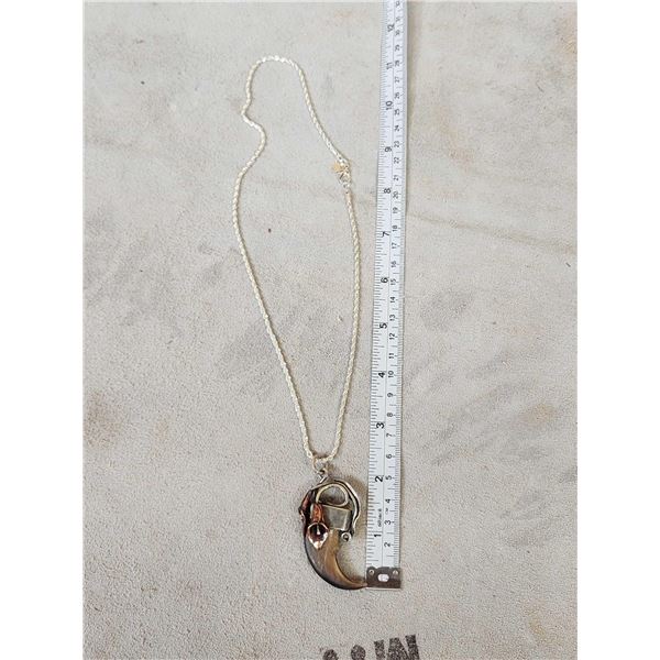 Unique Silver & Black Bear Claw Necklace