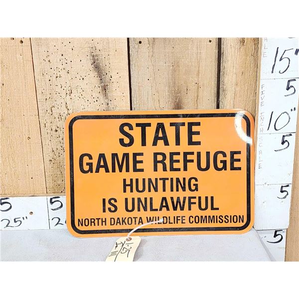 North Dakota Game Refuge Sign