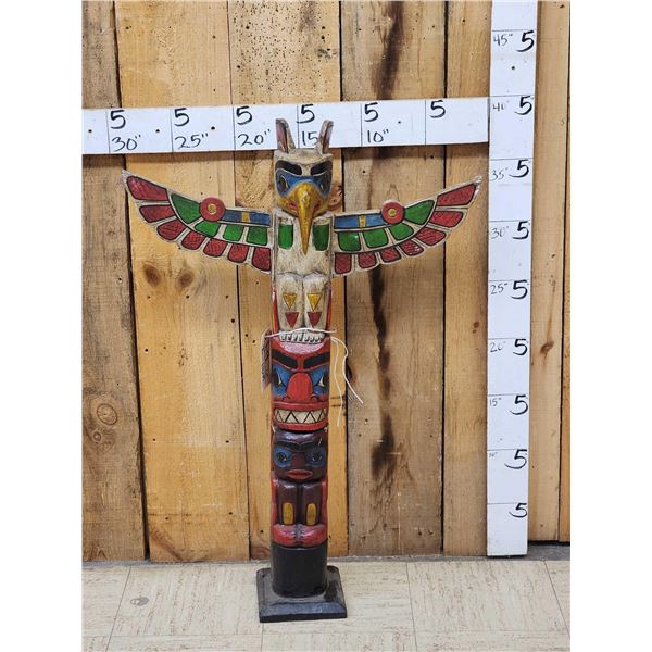Hand Carved Wooden Totem Pole