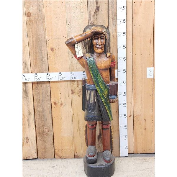 Hand Carved Wooden Cigar Store Indian