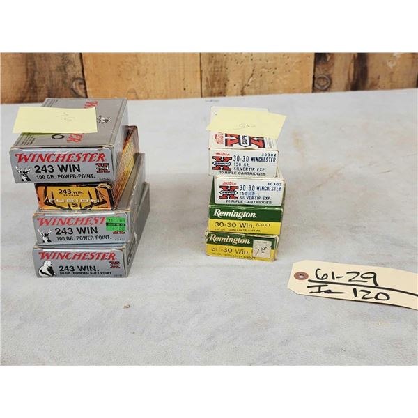 30-30 & .243 Ammunition Lot