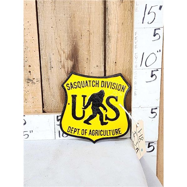 Cast Iron Sasquatch Sign