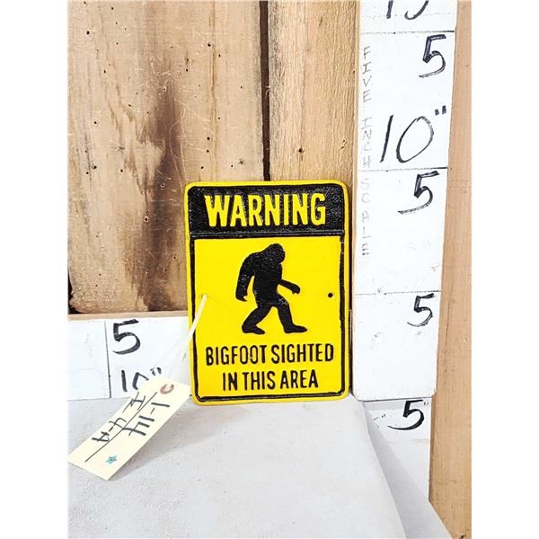 Cast Iron Bigfoot Sign