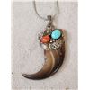 Image 2 : Native American Style Black Bear Claw Necklace