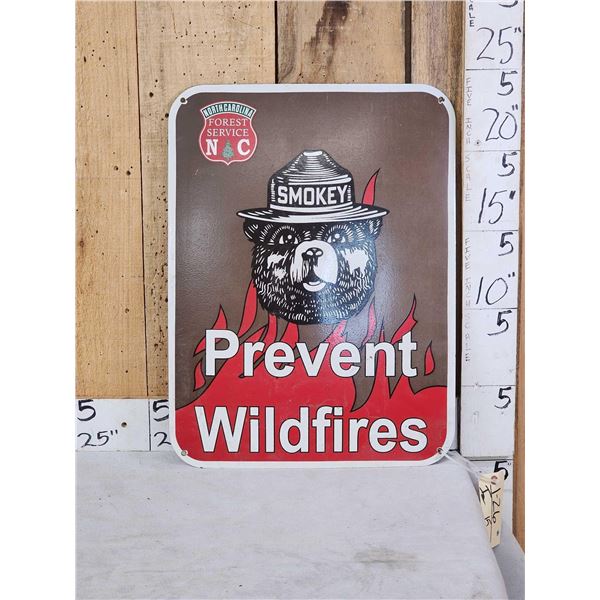 Smokey The Bear Porcelain Sign