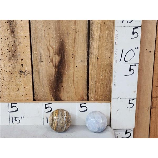 Banded Chalcedony & Blue Celestite Spheres Fossils Minerals