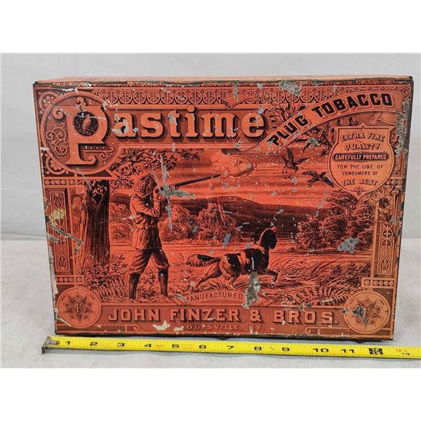 Antique Pastime Plug Tobacco General Store Display Tin