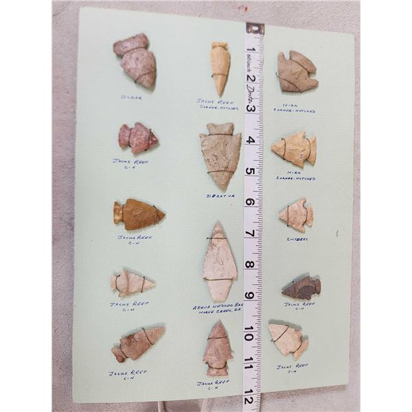 Collection Of 14 Arrowheads Native American Artifact