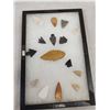 Image 1 : Frame Of 15 Arrowheads Native American Artifact