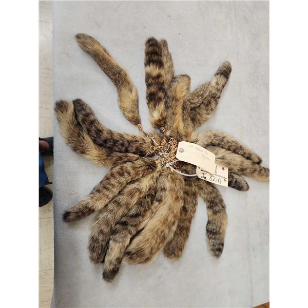 20 Bobcat Tail Keychains Taxidermy