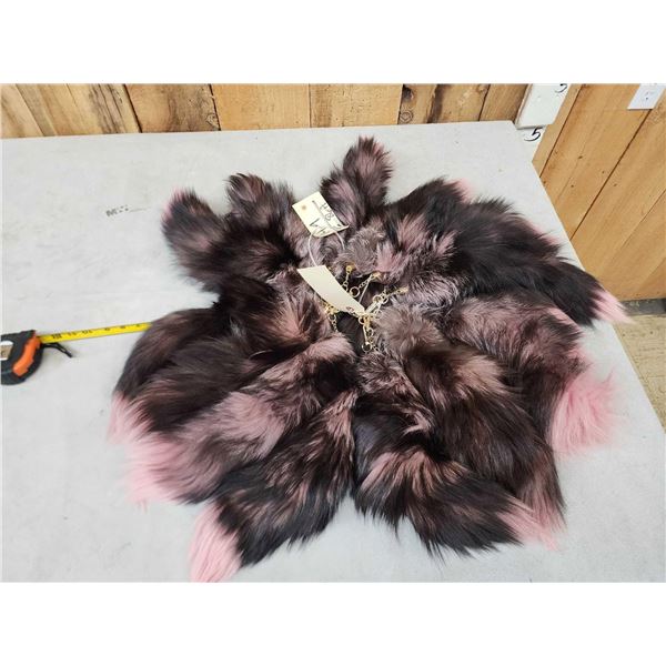 15 Dyed Silver Ranch Fox Tail Keychains Taxidermy