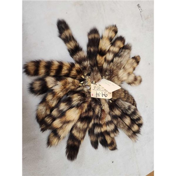 25 Raccoon Tail Keychains Taxidermy