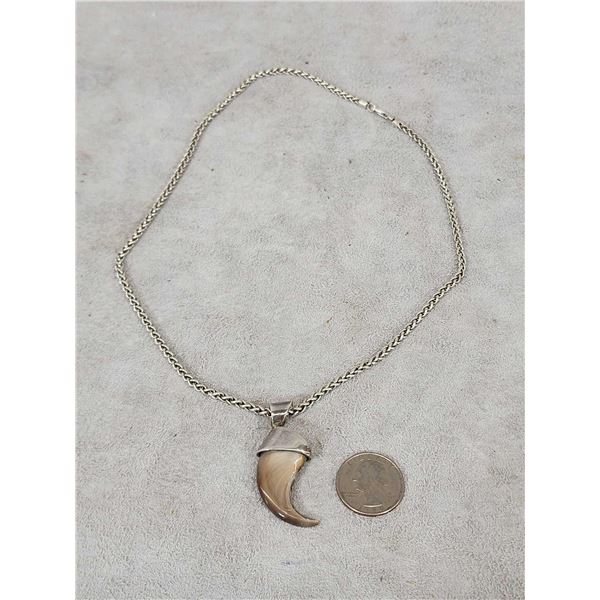 Sterling Silver Black Bear Claw Necklace