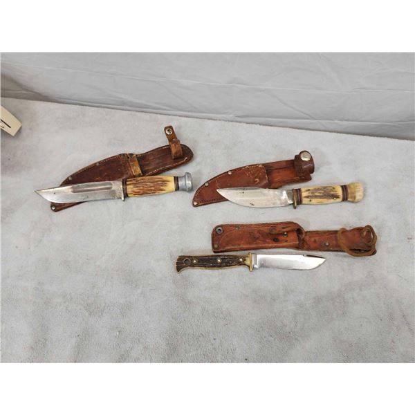 Collection Of 3 Vintage Fixed Blade Knives