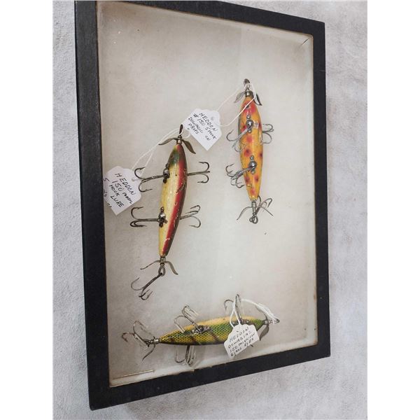 3 Vintage Heddon 5 Hook Minnow Fishing Lures