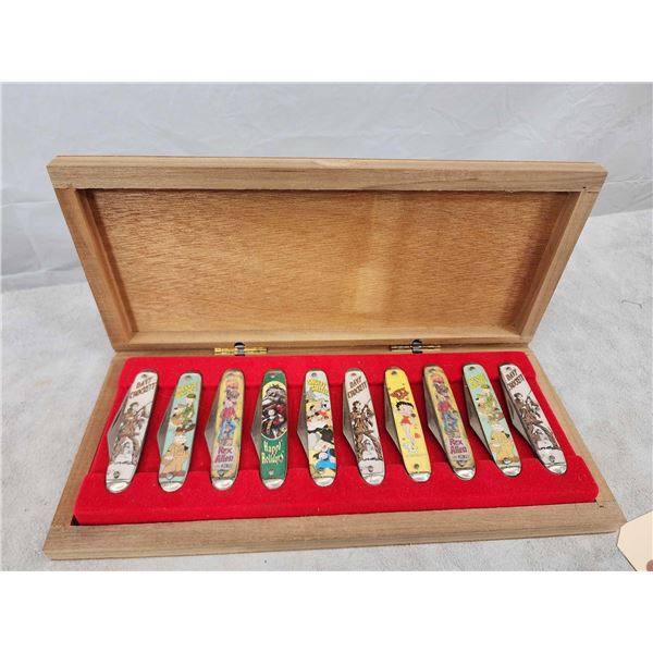 Vintage Novelty Cutlery Colletors Case With Knives