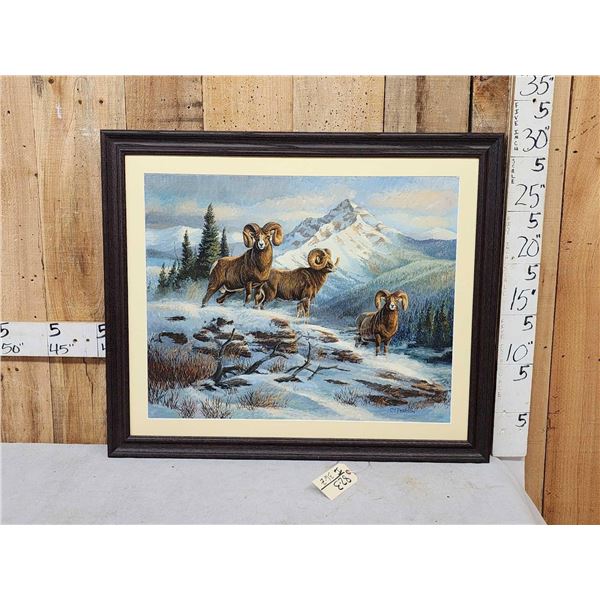 C.E. Pearson Oil On Canvas Painting Bighorn Sheep