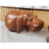 Image 4 : Pair Of African Hand Carved Wood Hippopotamus