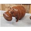 Image 7 : Pair Of African Hand Carved Wood Hippopotamus