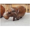 Image 8 : Pair Of African Hand Carved Wood Hippopotamus
