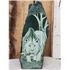 Image 2 : Spectacular African Lion Scrimshawed In Green Verdite Stone