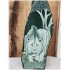 Image 4 : Spectacular African Lion Scrimshawed In Green Verdite Stone