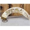 Image 2 : Beautiful Scrimshawed Hippopotamus Tusk Artwork