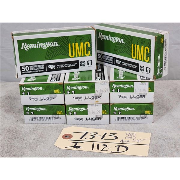 400 Rounds Of 9mm Ammunition